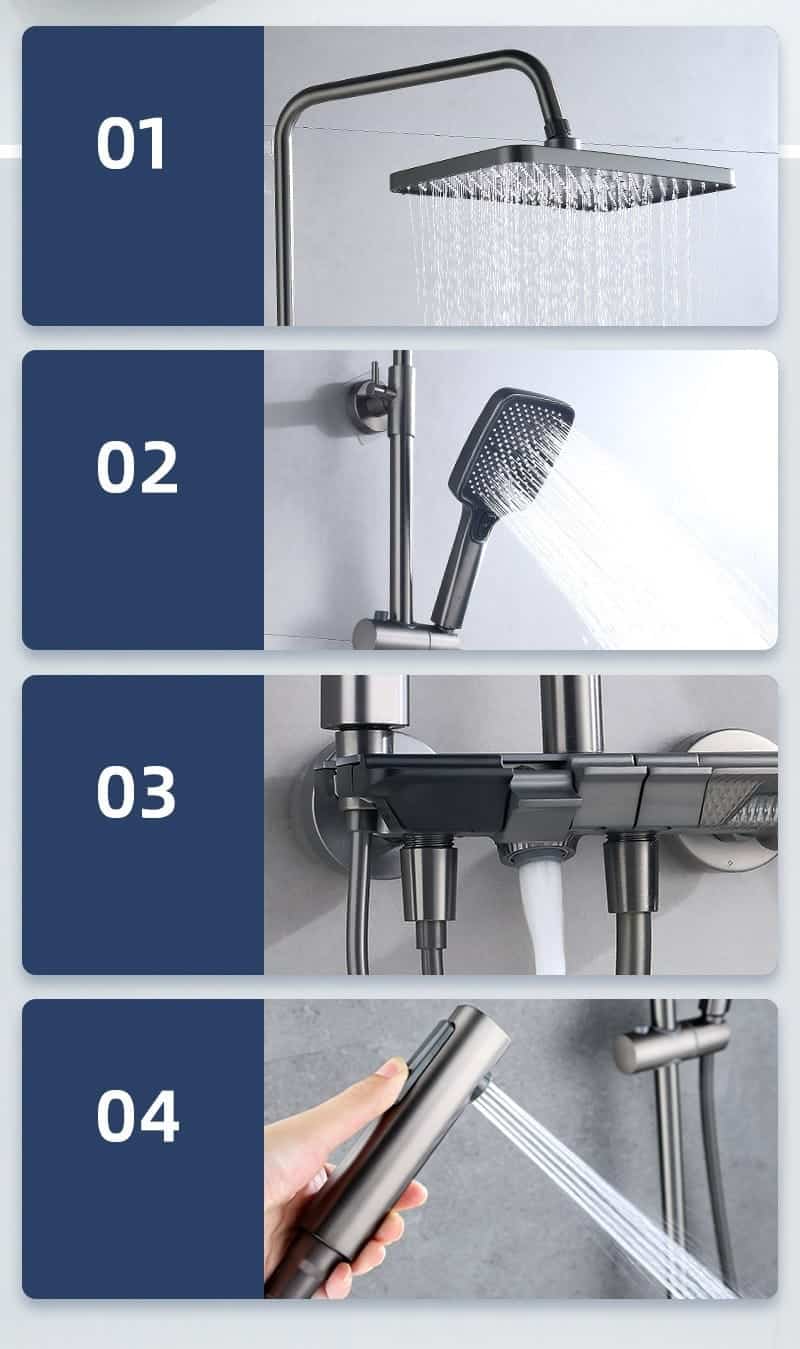 Set de dus multifunctional tip ploaie cu termostat - IN241 - imagine 4